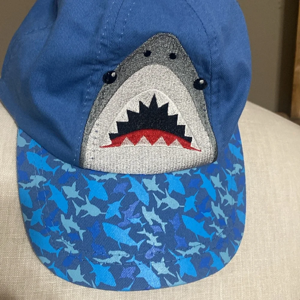 Julie + Joe children’s blue & red shark ball cap